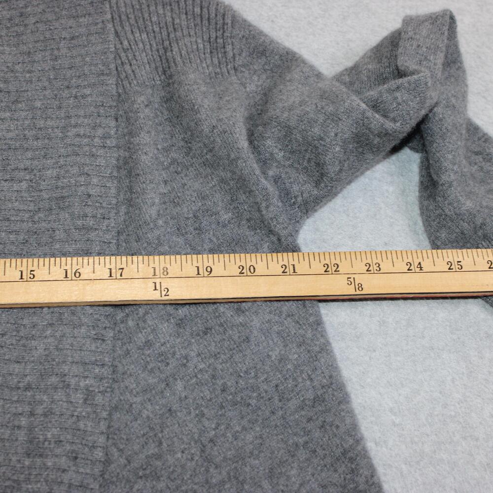 Hammacher Schlemmer Cashmere Sweater Women XL Gray Cardigan Open Front Topper - Picture 6 of 8